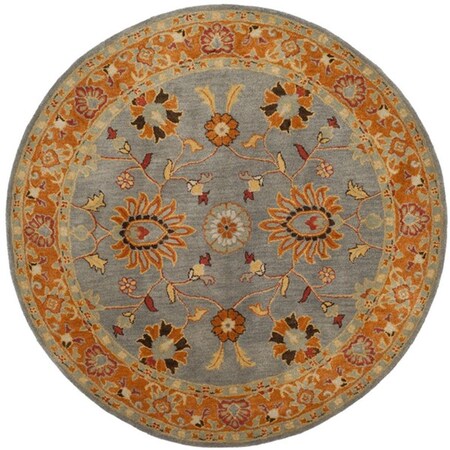 Safavieh Heritage Round Area Rug, Blue and Orange - 6 x 6 ft. HG401A-6R